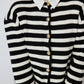 Cardigan in maglia a righe con bottoni dorati