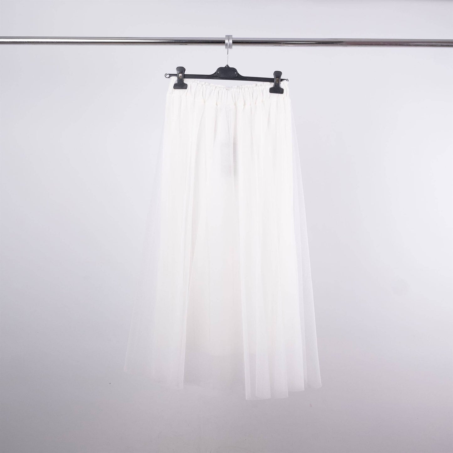 Gonna midi in tulle con fodera e vita elasticizzata