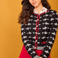 Cardigan Felce con stampa pesci