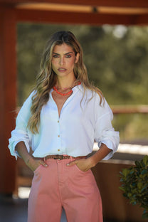 Camicia donna in lino e rayon