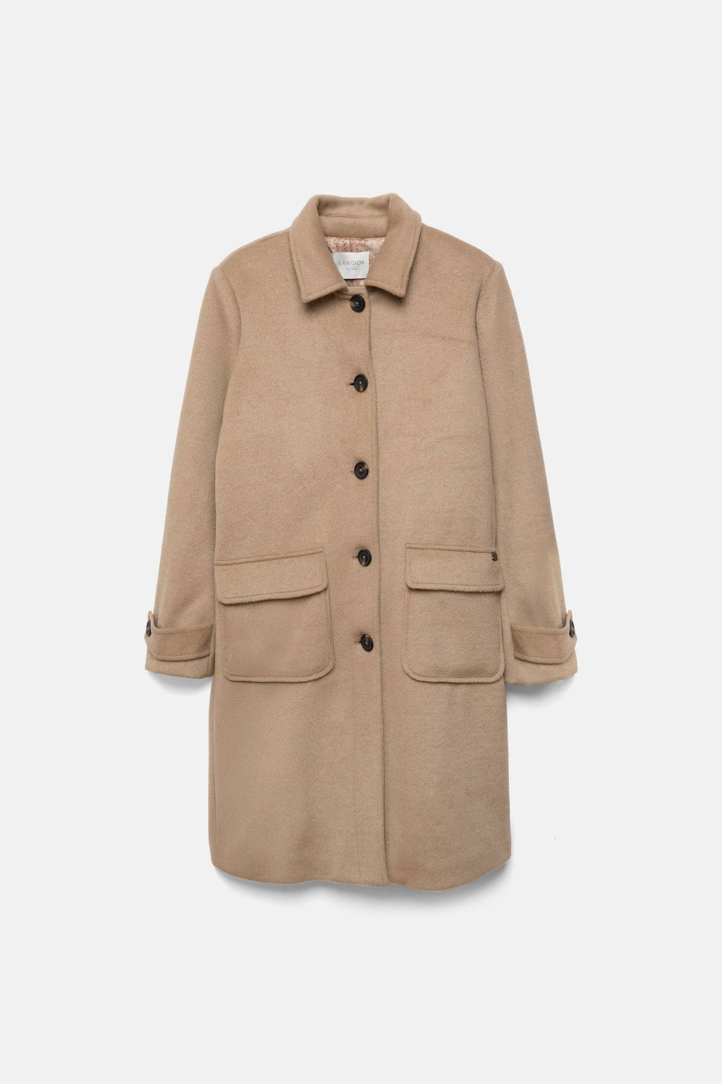 Cappotto lungo minimal con colletto classico
