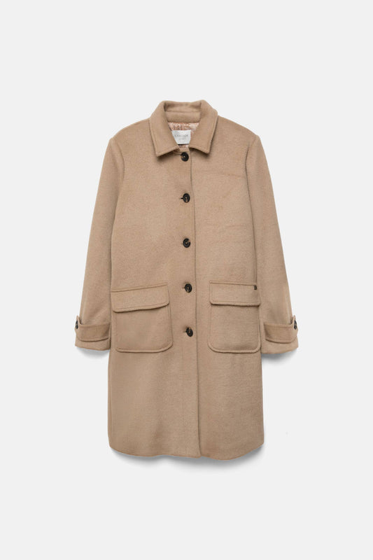 Cappotto lungo minimal con colletto classico