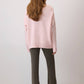 Maglione oversize a trecce rosa