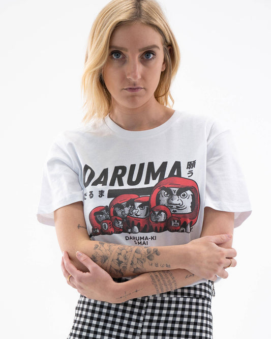 T-shirt vintage con grafica giapponese Daruma