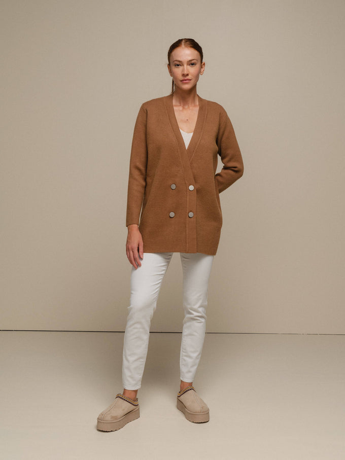 Blazer doppiopetto in maglia misto viscosa