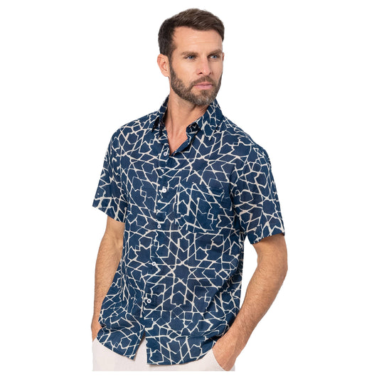 Camicia estiva in voile di cotone a maniche corte