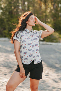 Camicia Bea a maniche corte con stampa Aloha Floral