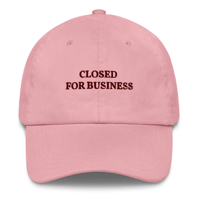 Cappellino da baseball ricamato "Closed for Business"