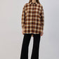 Camicia in tweed a quadri senape