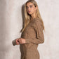 Maglione con cappuccio jacquard da donna