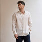 Camicia in lino sartoriale su misura in colore naturale