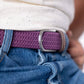 Cintura elastica intrecciata color prugna