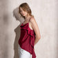 Top fluido drappeggiato con spalline sottili