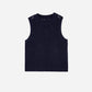 Maglione smanicato navy a collo alto Vikali