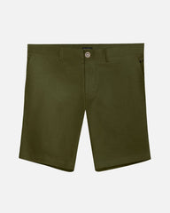 Pantaloncini chino verdi militari elasticizzati