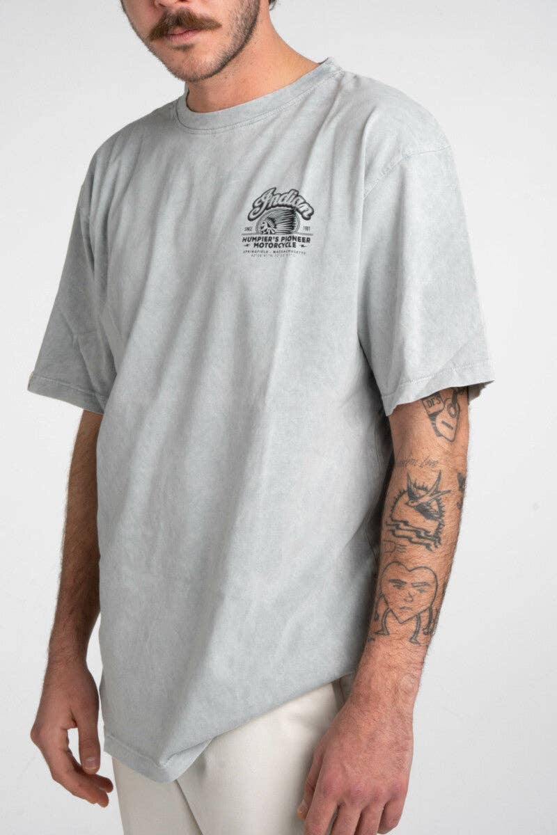 T-shirt Indian in cotone biologico con stampa moto