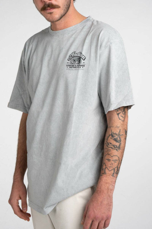 T-shirt Indian in cotone biologico con stampa moto