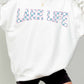 Felpa oversize Lake Life bianca