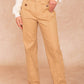 Pantaloni in cotone a vita alta con tasche applicate