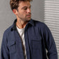 Overshirt in maglia antipiega blu navy