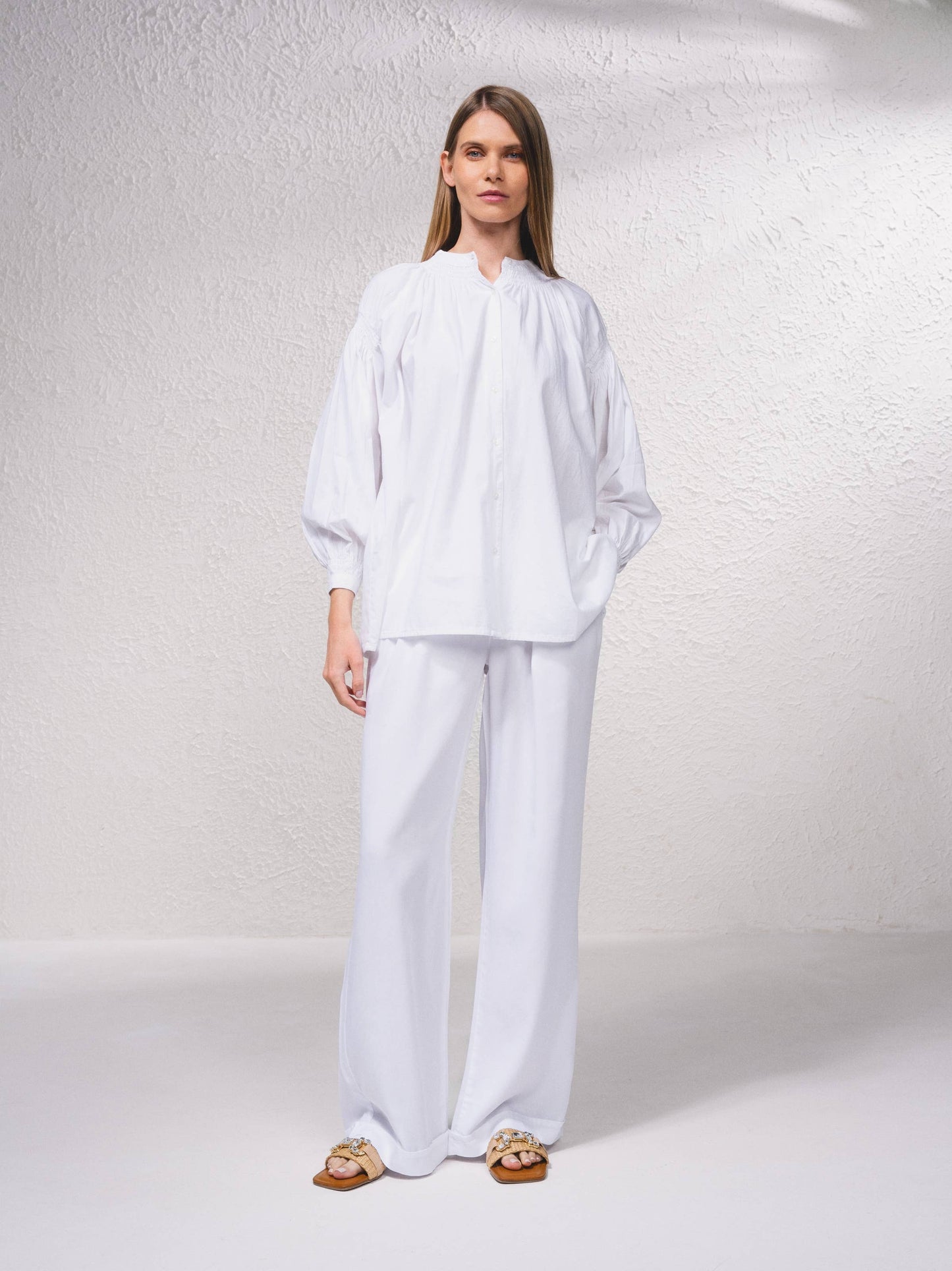 Blusa con maniche a palloncino