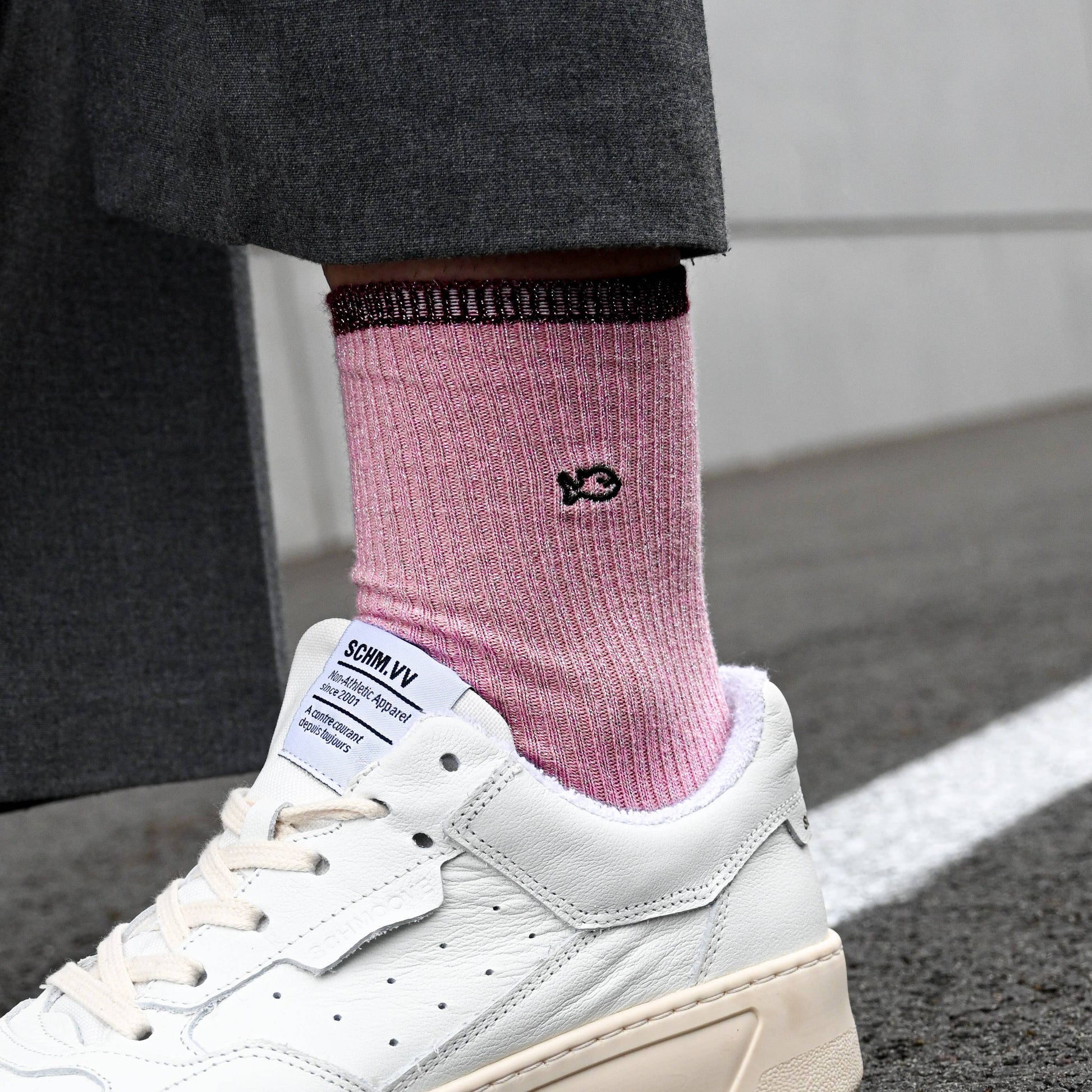 Calzini vintage in cotone pettinato rosa
