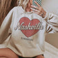 Felpa oversize Nashville Tennessee con stampa a cuore