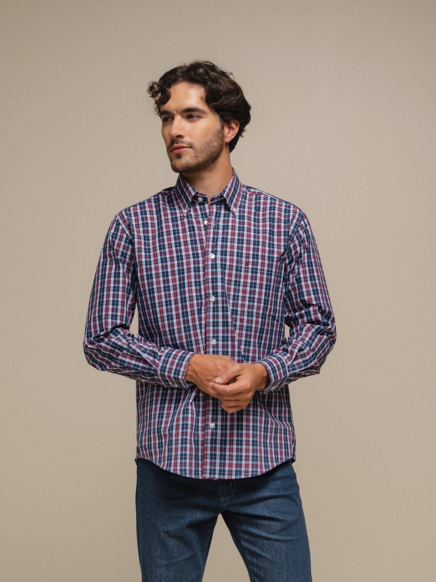 Camicia uomo in cotone 100% a quadri