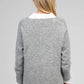 Maglione oversize Livya grigio mélange con scollo a V
