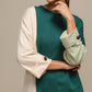 Maglia donna color block con bottoni ai polsi