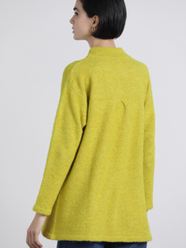 Maglia tunica lunga bouclé con collo alto