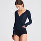 Top in lana avvolgente Anne blu notte