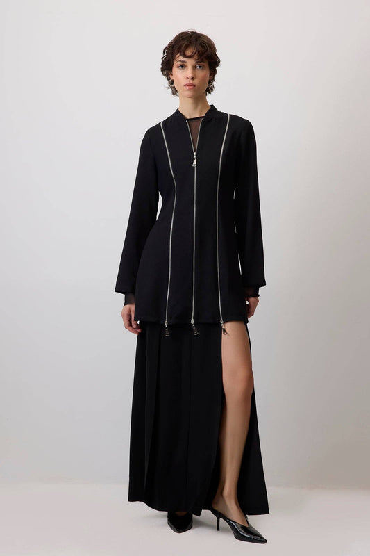 Giacca in crepe con zip da donna