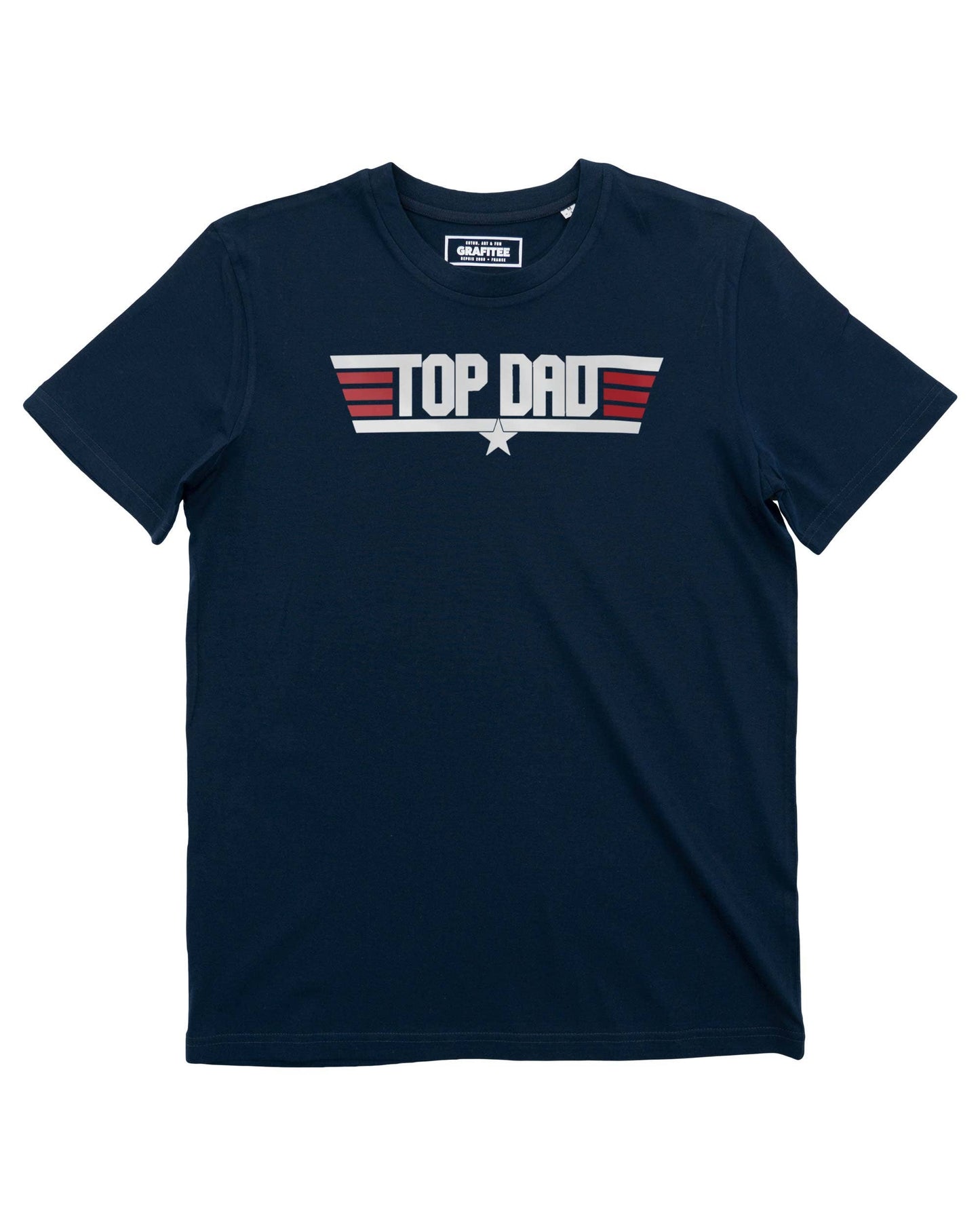 T-shirt Top Dad in cotone bio, idea regalo per la festa del papà