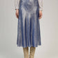 Gonna midi metallizzata blu Janyma