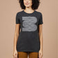 T-shirt donna Side Winder nera con stampa grafica