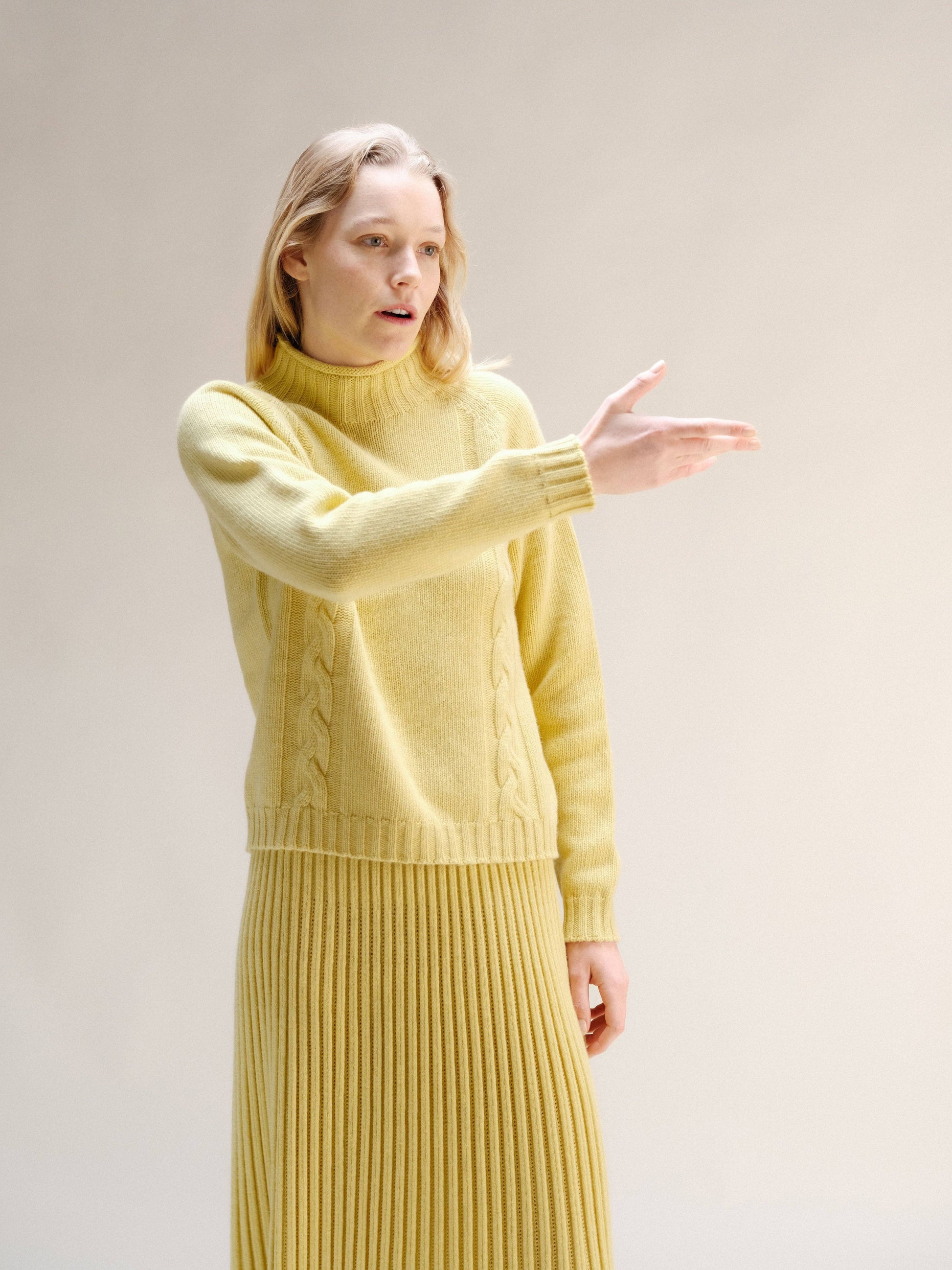 Maglione a trecce in misto cashmere “Ricciolo” 3D Knit