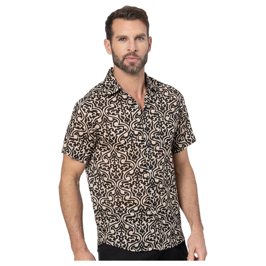 Camicia estiva a maniche corte in cotone voile