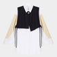 Camicia in popeline bicolor con gilet