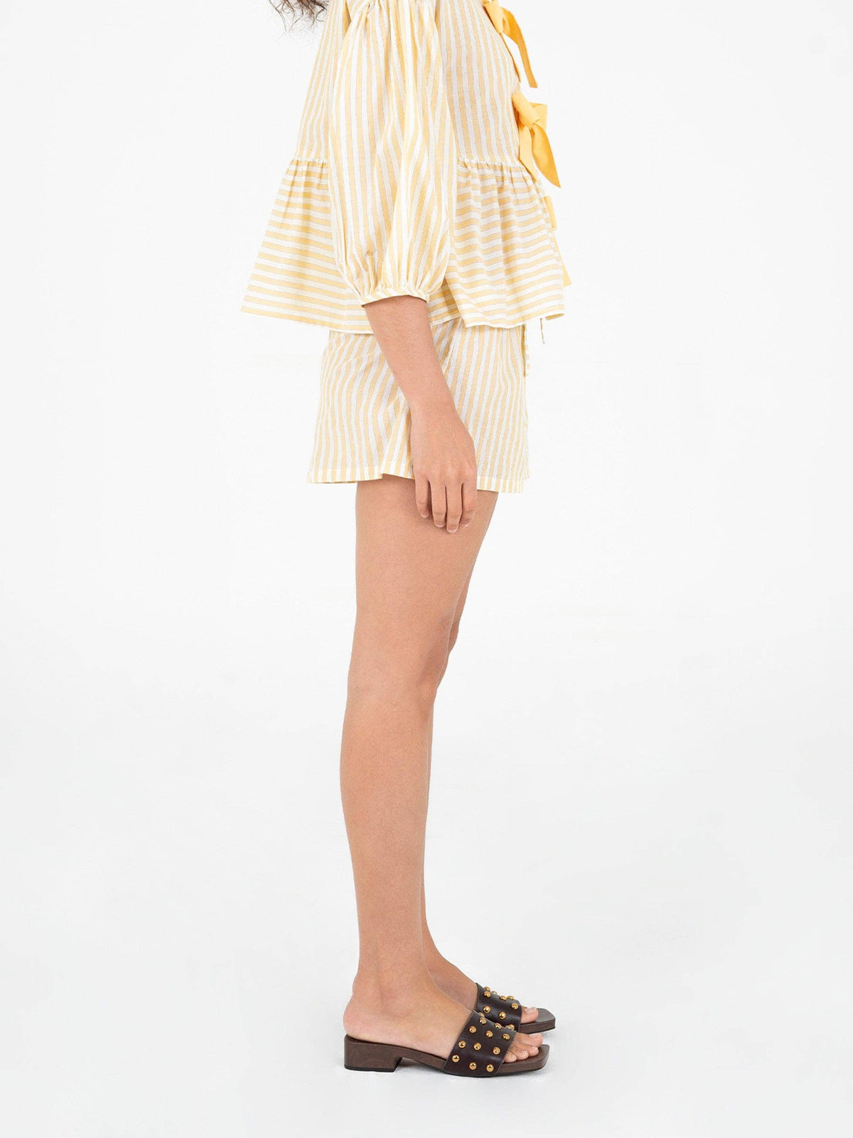 Pantaloncini Spirit a righe gialle in cotone