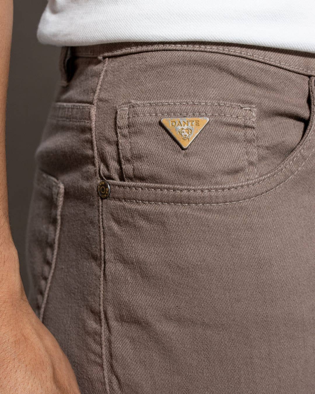 Pantaloni Drill Marroni Stretch Uomo