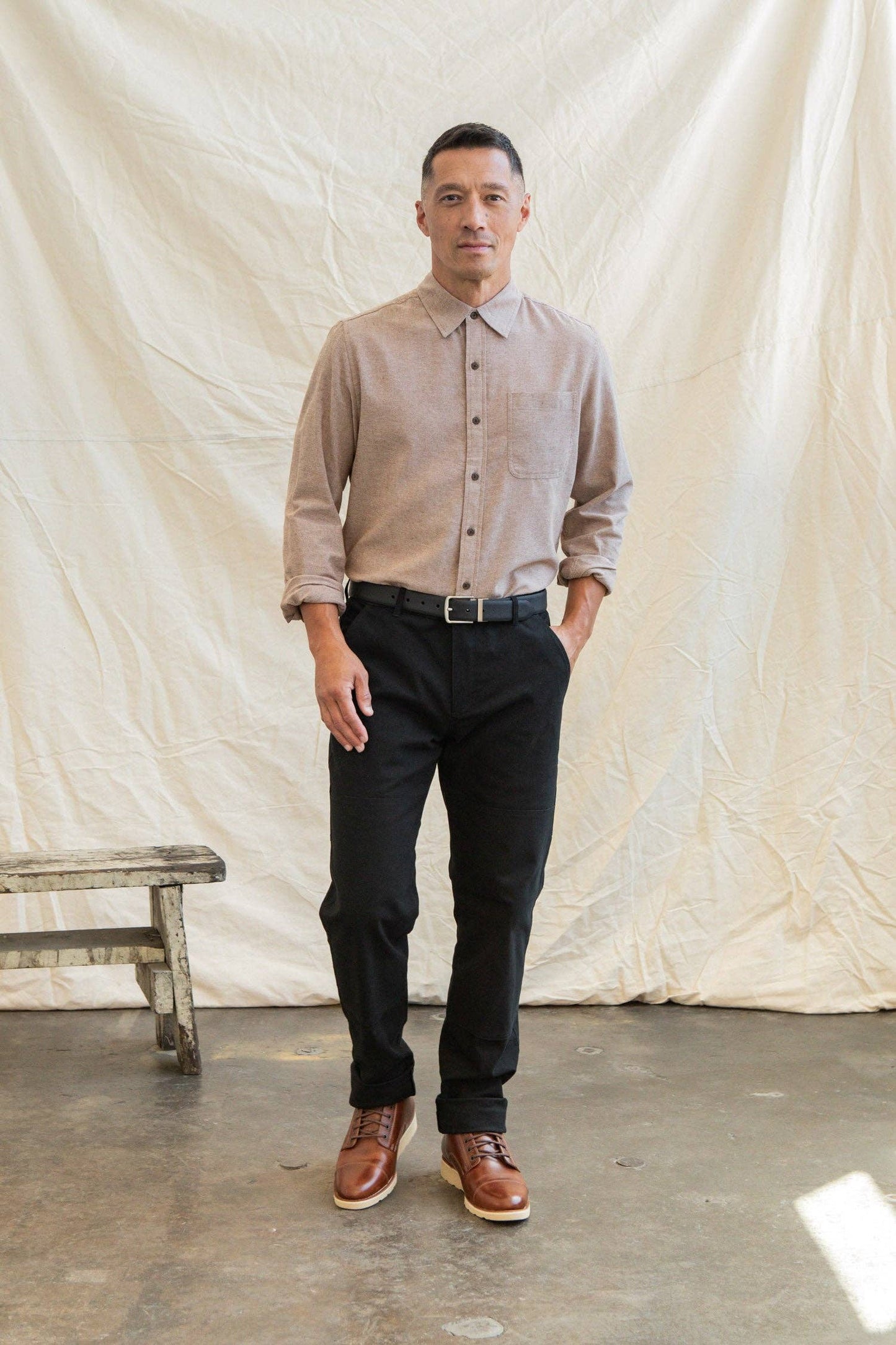 Camicia Larson in chambray ruggine