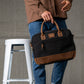Borsa porta laptop nera in cotone cerato