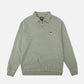 Maglione uomo con zip a un quarto tinto a pigmento verde salvia