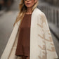 Cappotto poncho jacquard beige