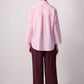 Camicia a righe rosa in cotone dal fit comodo