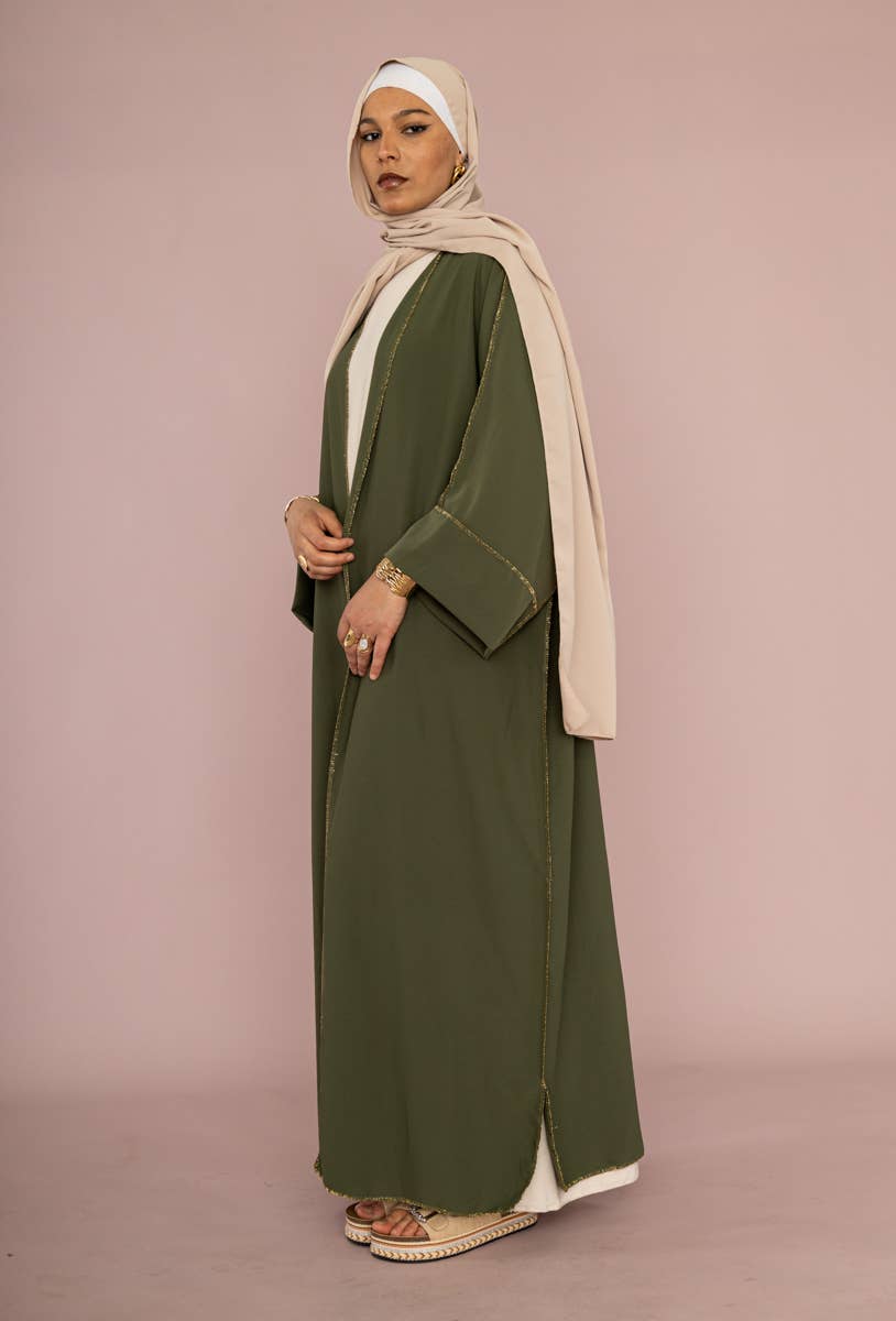 Kimono estivo midi in cotone con maniche a 3/4