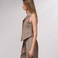 Gilet sartoriale con bottoni gessato marrone