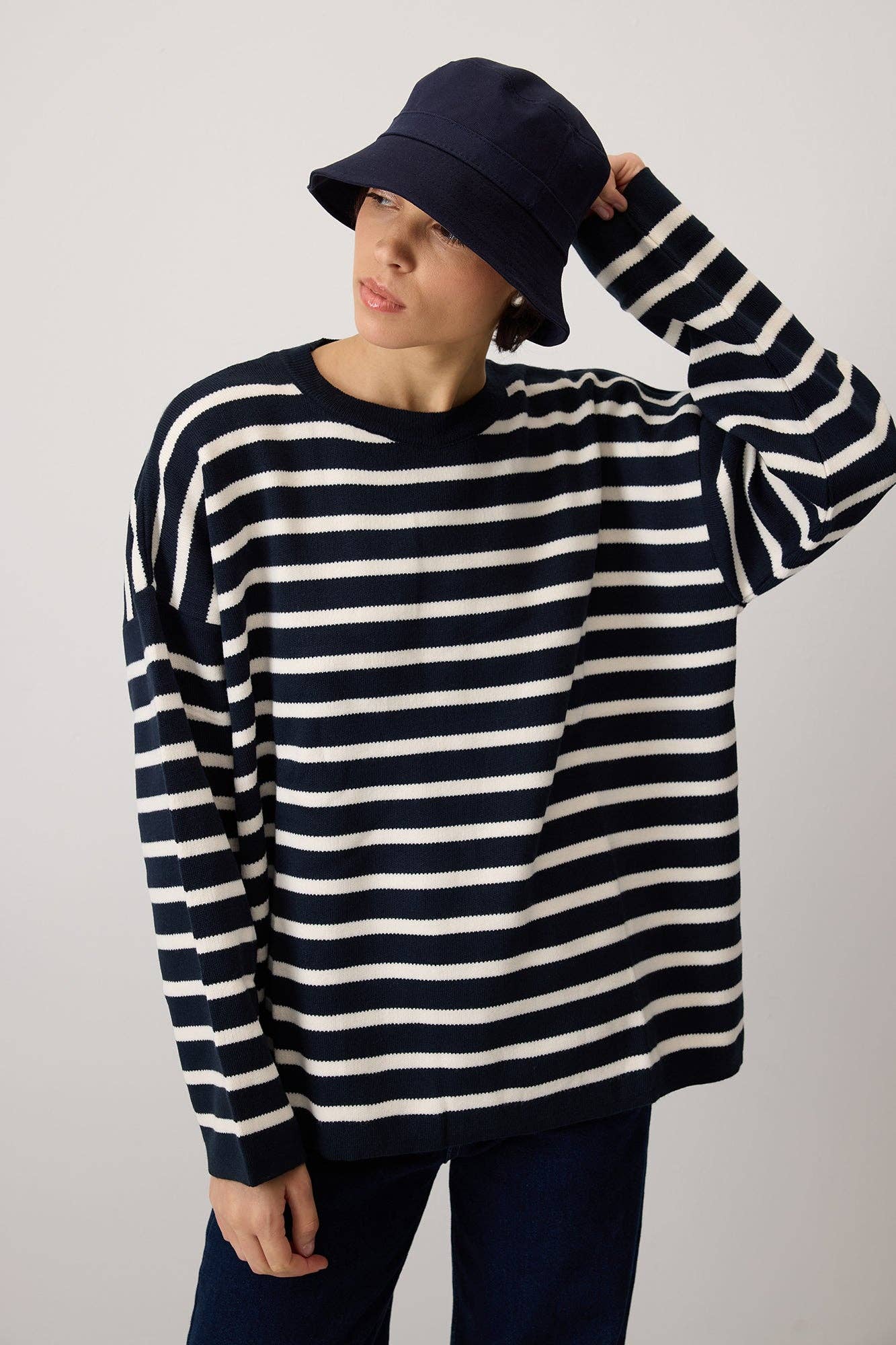 Maglione in maglia a righe oversize