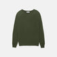 Maglione in maglia misto lana e cashmere verde con girocollo